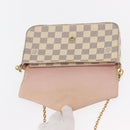 LOUIS VUITTON Damier Azur Pochette Felicie Chain Wallet N63106 LV Auth ep12496-10