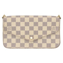 LOUIS VUITTON Damier Azur Pochette Felicie Chain Wallet N63106 LV Auth ep12496-13