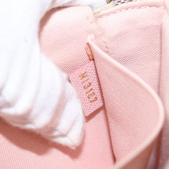 LOUIS VUITTON Damier Azur Pochette Felicie Chain Wallet N63106 LV Auth ep12496