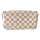 LOUIS VUITTON Damier Azur Pochette Felicie Chain Wallet N63106 LV Auth ep12496-2