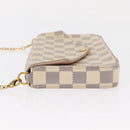 LOUIS VUITTON Damier Azur Pochette Felicie Chain Wallet N63106 LV Auth ep12496-5