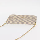 LOUIS VUITTON Damier Azur Pochette Felicie Chain Wallet N63106 LV Auth ep12496-7