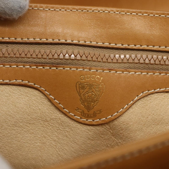 GUCCI Micro GG Supreme Shoulder Bag PVC Beige Gold Auth ep12497