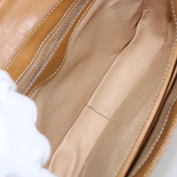 GUCCI Micro GG Supreme Shoulder Bag PVC Beige Gold Auth ep12497