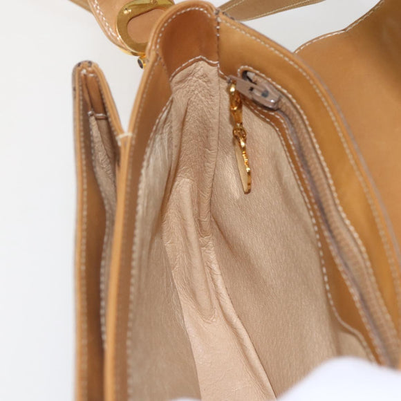 GUCCI Micro GG Supreme Shoulder Bag PVC Beige Gold Auth ep12497