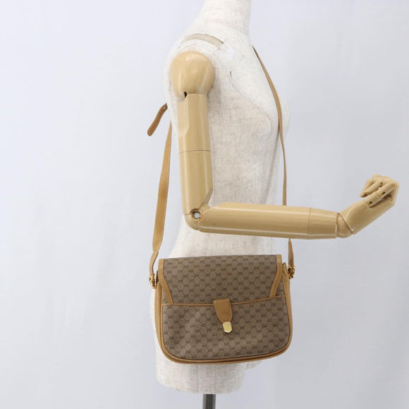 GUCCI Micro GG Supreme Shoulder Bag PVC Beige Gold Auth ep12497