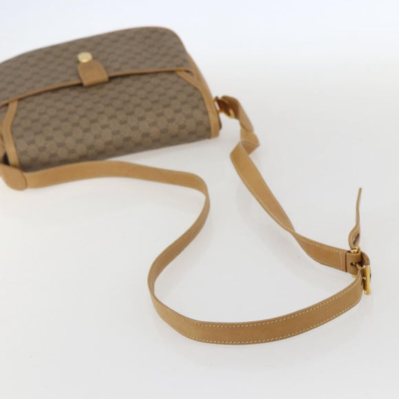 GUCCI Micro GG Supreme Shoulder Bag PVC Beige Gold Auth ep12497