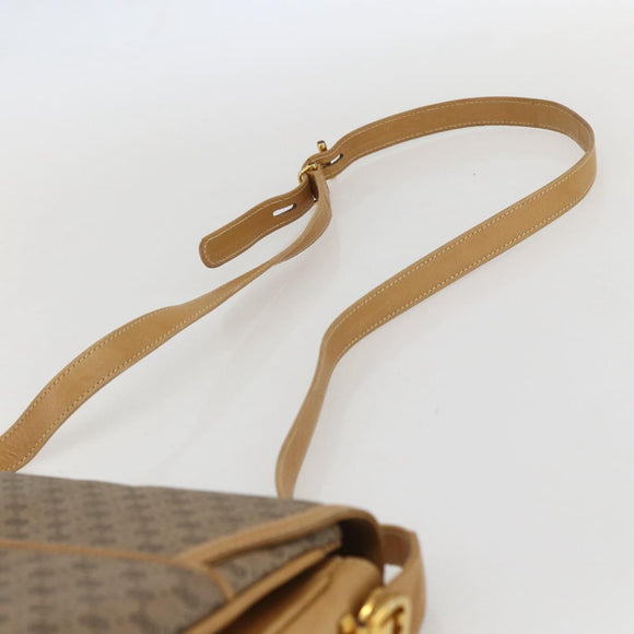 GUCCI Micro GG Supreme Shoulder Bag PVC Beige Gold Auth ep12497