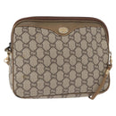 GUCCI GG Plus Supreme Shoulder Bag PVC Beige Gold Auth ep12498-1