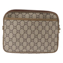 GUCCI GG Plus Supreme Shoulder Bag PVC Beige Gold Auth ep12498-3