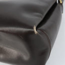 GUCCI Hand Bag Leather Dark Brown Gold 000 406 1080 Auth ep12502-10