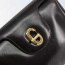 GUCCI Hand Bag Leather Dark Brown Gold 000 406 1080 Auth ep12502-14