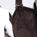 GUCCI Hand Bag Leather Dark Brown Gold 000 406 1080 Auth ep12502-17