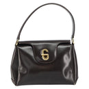GUCCI Hand Bag Leather Dark Brown Gold 000 406 1080 Auth ep12502-2