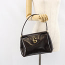 GUCCI Hand Bag Leather Dark Brown Gold 000 406 1080 Auth ep12502-24