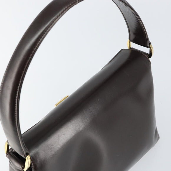 GUCCI Hand Bag Leather Dark Brown Gold 000 406 1080 Auth ep12502