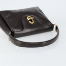GUCCI Hand Bag Leather Dark Brown Gold 000 406 1080 Auth ep12502-7
