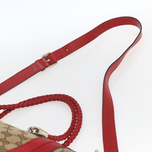 GUCCI Bamboo Wrasse GG Canvas Tote Bag 2way Beige Gold 269946 Auth ep12523