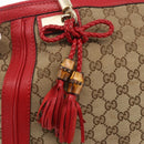 GUCCI Bamboo Wrasse GG Canvas Tote Bag 2way Beige Gold 269946 Auth ep12523-17