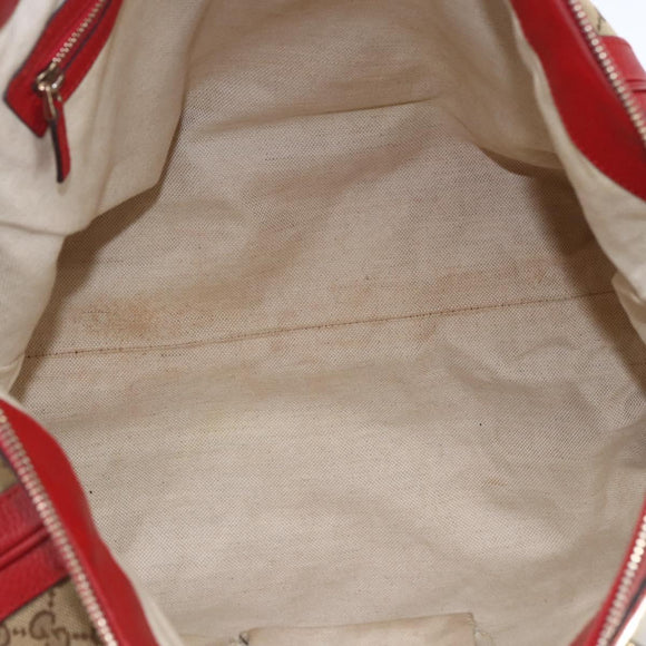 GUCCI Bamboo Wrasse GG Canvas Tote Bag 2way Beige Gold 269946 Auth ep12523