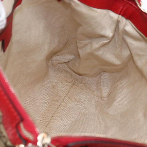 GUCCI Bamboo Wrasse GG Canvas Tote Bag 2way Beige Gold 269946 Auth ep12523