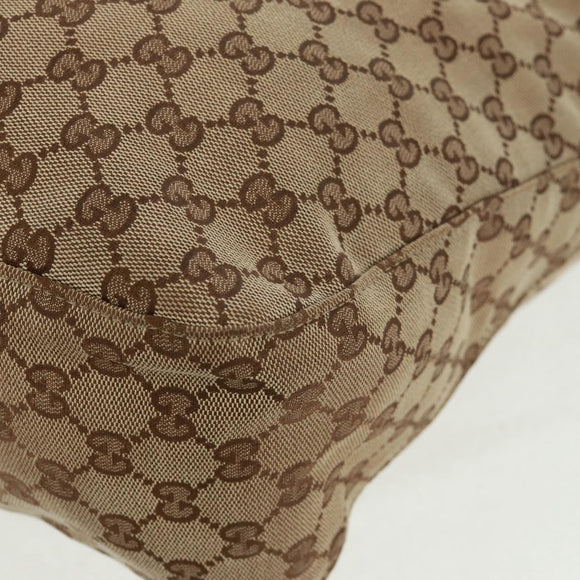 GUCCI GG Canvas Tote Bag 2-wegs Beige Zilver 232949 Auth ep12524