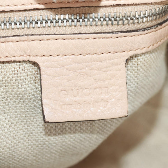 GUCCI GG Canvas Tote Bag 2-wegs Beige Zilver 232949 Auth ep12524