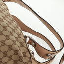 GUCCI GG Canvas Tote Bag 2-wegs Beige Zilver 232949 Auth ep12524-14