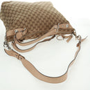 GUCCI GG Canvas Tote Bag 2-wegs Beige Zilver 232949 Auth ep12524-8