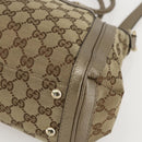 GUCCI Bamboo Wrasse GG Canvas Tote Bag 2way Beige Gold 282300 Auth ep12525-10