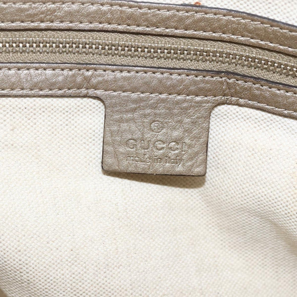 GUCCI Bamboo Wrasse GG Canvas Tote Bag 2way Beige Gold 282300 Auth ep12525