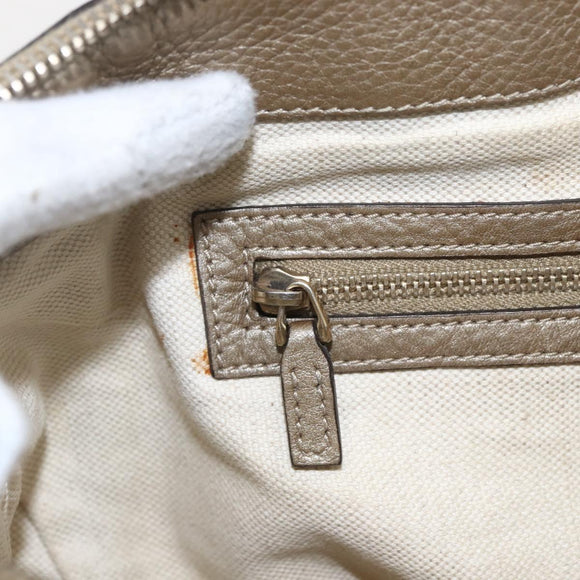 GUCCI Bamboo Wrasse GG Canvas Tote Bag 2way Beige Gold 282300 Auth ep12525