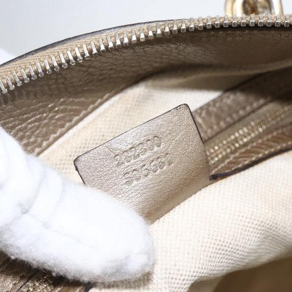 GUCCI Bamboo Wrasse GG Canvas Tote Bag 2way Beige Gold 282300 Auth ep12525