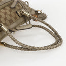 GUCCI Bamboo Wrasse GG Canvas Tote Bag 2way Beige Gold 282300 Auth ep12525-7