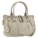 GUCCI GG Canvas Guccissima Sukey Bag Leather 2way Ivory Gold 247902 Auth ep12526-1