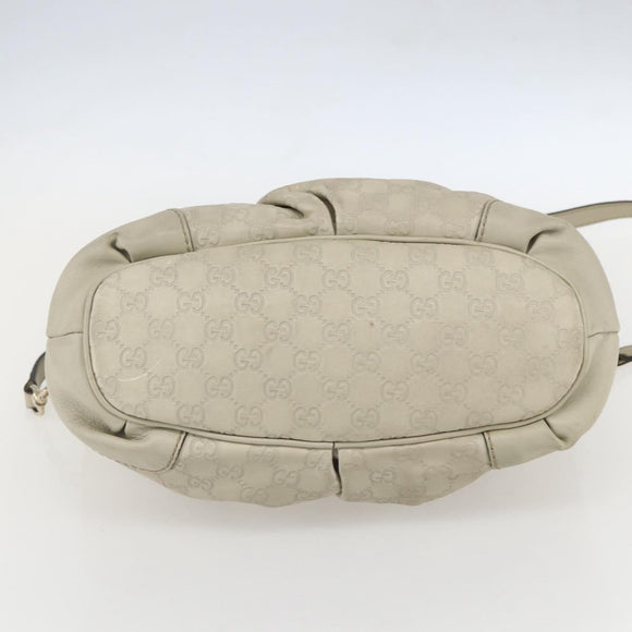GUCCI GG Canvas Guccissima Sukey Bag Leather 2way Ivory Gold 247902 Auth ep12526