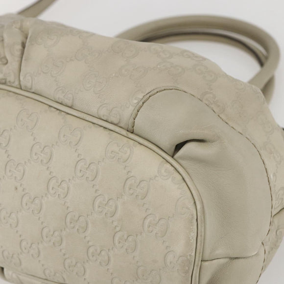 GUCCI GG Canvas Guccissima Sukey Bag Leather 2way Ivory Gold 247902 Auth ep12526