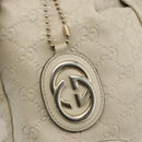 GUCCI GG Canvas Guccissima Sukey Tasche Leder 2-Wege Elfenbein Gold 247902 Auth ep12526-18