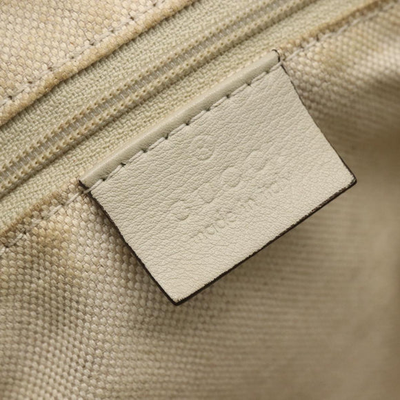 GUCCI GG Canvas Guccissima Sukey Bag Leather 2way Ivory Gold 247902 Auth ep12526