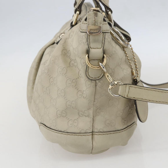 GUCCI GG Canvas Guccissima Sukey Bag Leather 2way Ivory Gold 247902 Auth ep12526