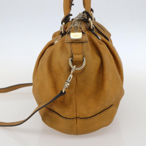 GUCCI GG Canvas Guccissima Sukey Bag Leather 2way Yellow 247902 Auth ep12527