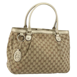 GUCCI GG Canvas Sukey Tote Bag Beige Gold 296835 Auth ep12529