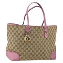 GUCCI GG Canvas Heart Bit Tote Bag Beige Gold 269956 Auth ep12530-1