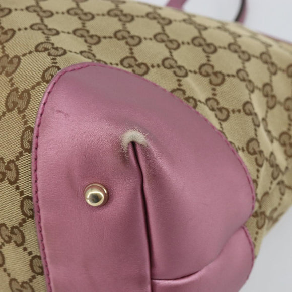 GUCCI GG Canvas Heart Bit Tote Bag Beige Gold 269956 Auth ep12530