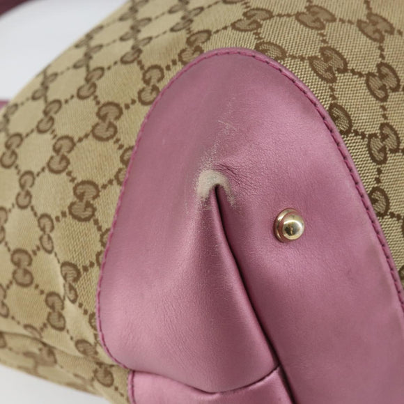 GUCCI GG Canvas Heart Bit Tote Bag Beige Gold 269956 Auth ep12530