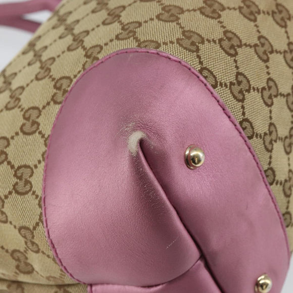 GUCCI GG Canvas Heart Bit Tote Bag Beige Gold 269956 Auth ep12530