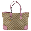 GUCCI GG Canvas Heart Bit Tote Bag Beige Gold 269956 Auth ep12530-13