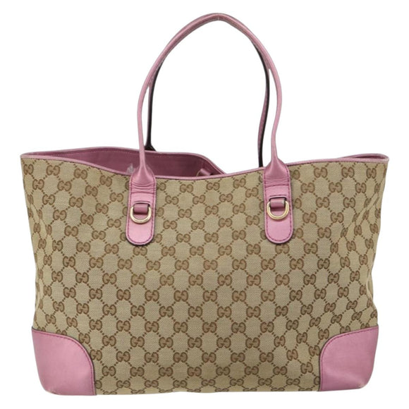GUCCI GG Canvas Heart Bit Tote Bag Beige Gold 269956 Auth ep12530