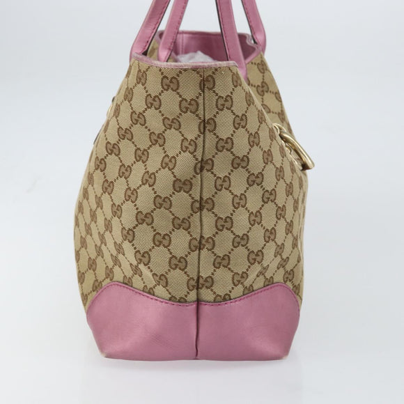 GUCCI GG Canvas Heart Bit Tote Bag Beige Gold 269956 Auth ep12530