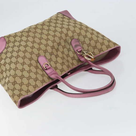 GUCCI GG Canvas Heart Bit Tote Bag Beige Gold 269956 Auth ep12530